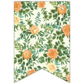 ピーチ結婚アイボリーヴィンテージバラ バンティングフラッグ (第2の旗)