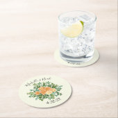 ピーチ結婚アイボリーヴィンテージバラ ラウンドペーパーコースター (インサイチュ)