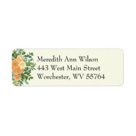 ピーチ結婚アイボリーヴィンテージバラ ラベル