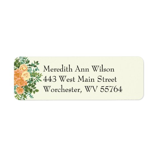 ピーチ結婚アイボリーヴィンテージバラ ラベル (正面)