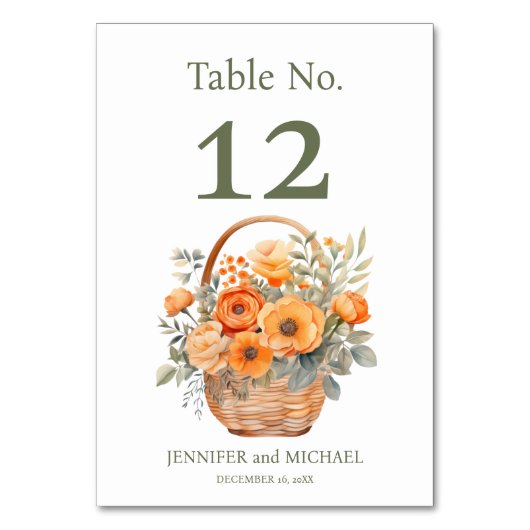 ピーチ結婚サマーテーブル番号 テーブルナンバー (正面)