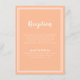 ピーチ結婚シンプルモダン披露宴伝統的 エンクロージャーカード