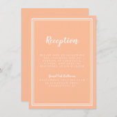 ピーチ結婚シンプルモダン披露宴伝統的 エンクロージャーカード (正面/裏面)
