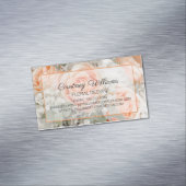 ピーチ結婚ズブーケフローラデザイン マグネット名刺 (インサイチュ)