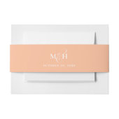 ピーチ結婚ズモノグラムカスタム脚本 招待状ベリーバンド (正面例)