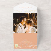 ピーチ結婚式招待状（ストリングライト付） オールインワン招待状 (外側)