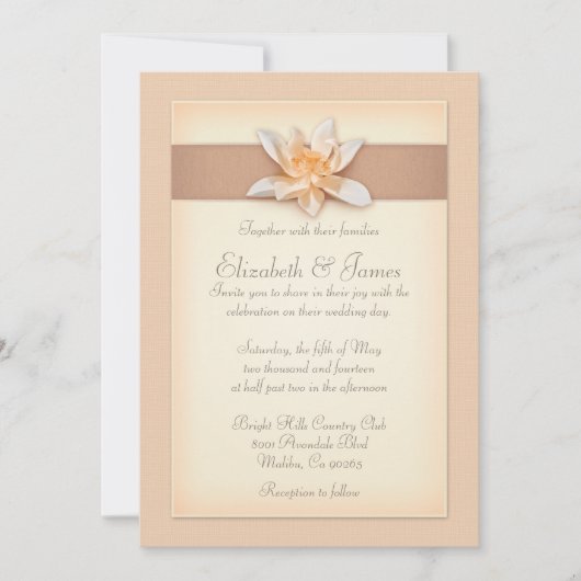 ピーチ結婚式招待状 招待状 (正面)