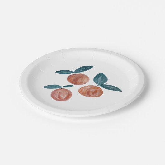 ピーチ絵を描ズスウィートピーチバースデーパーティープレート ペーパープレート (アングル)