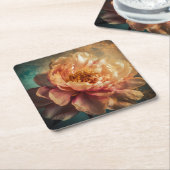 ピーチ美しい スクエアペーパーコースター (アングル)