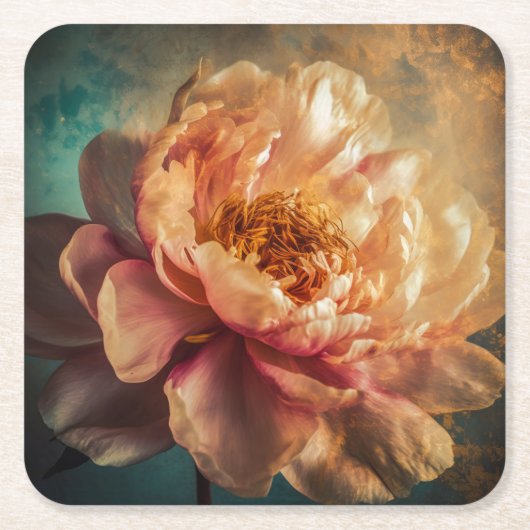 ピーチ美しい スクエアペーパーコースター (正面)