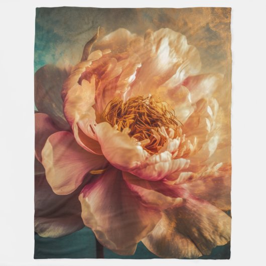 ピーチ美しい フリースブランケット (正面)