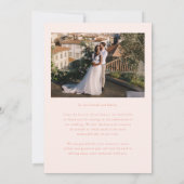 ピーチ色のミニマリスト結婚式の写真 Love & Gratitude サンキューカード (裏面)