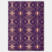 ピーチ色のラインが描かれたシームレスな幾何学模様 マグネット (正面)