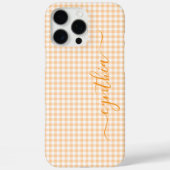 ピーチ色の小さなギンガム柄のサイン Case-Mate iPhoneケース (裏面)
