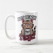 ピーチ色の憂鬱 猫とコーヒーのギフト コーヒーマグカップ (左)