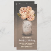 ピーチ色彩の鮮やかメイソンの瓶の結婚式プログラム プログラム (正面/裏面)