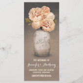 ピーチ色彩の鮮やかメイソンの瓶の結婚式プログラム プログラム (正面)