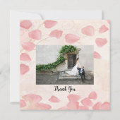 ピーチ花びらとクリームサンキューカード (正面)