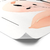 ピーチ花びらとライン ポスター (角)