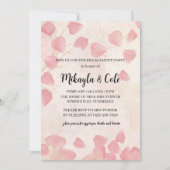 ピーチ花びら&クリーム婚約パーティ招待状 招待状 (正面)