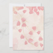 ピーチ花びら&クリーム婚約パーティ招待状 招待状 (裏面)