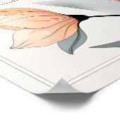 ピーチ花びら&ラインウォールアート ポスター (角)