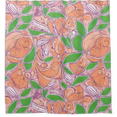 ピーチ花弁シャワーカーテン シャワーカーテン (正面)