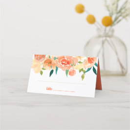 ピーチ花模様 |の結婚座席表 プレイスカード