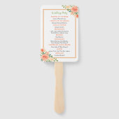 ピーチ花模様 |結婚式 プログラム ハンドファン (裏面)