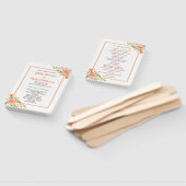 ピーチ花模様 |結婚式 プログラム ハンドファン (組立なし)