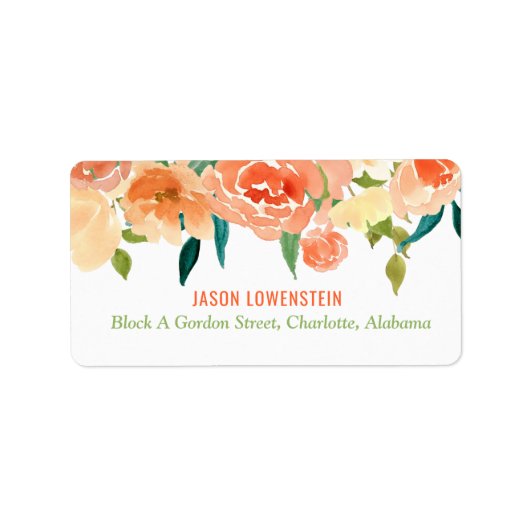 ピーチ花模様 | 結婚s ラベル (正面)