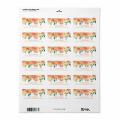 ピーチ花模様 | 結婚s ラベル (フルシート)