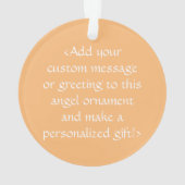 ピーチ認識度リボンエンジェルカスタマイズオーナメント オーナメント (裏面)