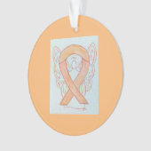 ピーチ認識度リボンエンジェルカスタマイズオーナメント オーナメント (正面)