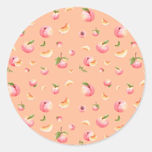ピーチ誕生日 ラウンドシール (正面)