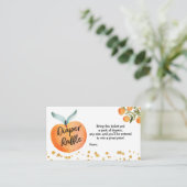 ピーチ赤ちゃんシャワーおむつラッフルカード エンクロージャーカード (スタンド正面)