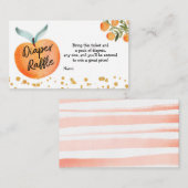 ピーチ赤ちゃんシャワーおむつラッフルカード エンクロージャーカード (正面/裏面)