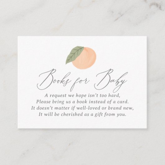 ピーチ赤ちゃんシャワーベビー エンクロージャーカード (正面)