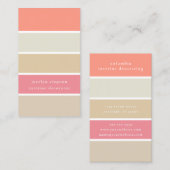 ピーチ赤面とタンカラーブロックシック 名刺 (正面/裏面)