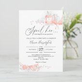 ピーチ赤面は彼女のランジェリーブライダルシャワーを台無し 招待状 (スタンド正面)