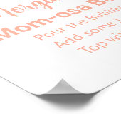 ピーチ赤面アイボリーベビーシャワーママオサバーサイン ポスター (角)