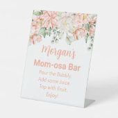 ピーチ赤面アイボリーベビーシャワーママオサバーサイン 台座サイン (正面)