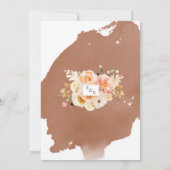 ピーチ赤面クリームテラコッタ結婚フローラズイン 招待状 (裏面)