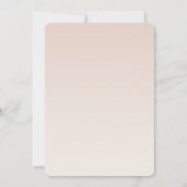 ピーチ赤面グラデーション金ゴールドグリジーハート 招待状 (裏面)