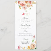 ピーチ赤面サマーフローラロマンチックブライダルシャワー メニュー (正面)