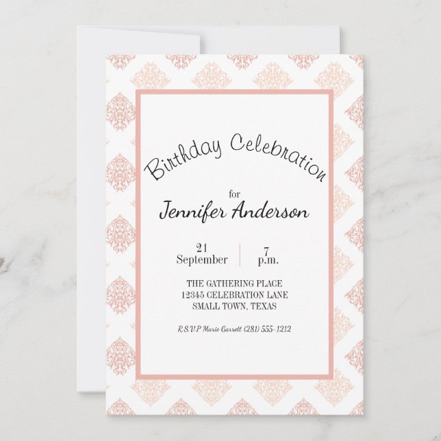 ピーチ赤面ダマスクスウィート16誕生日 (正面)