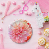 ピーチ赤面ダリアブロッサム ペーパープレート (パーティー)