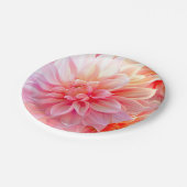 ピーチ赤面ダリアブロッサム ペーパープレート (アングル)