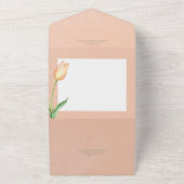 ピーチ赤面チューリップモダンソロノディナー付き/詳細 オールインワン招待状 (外側)