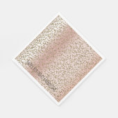 ピーチ赤面バラ金ゴールドグリッターヒョウ印刷 スタンダードランチョンナプキン (角)